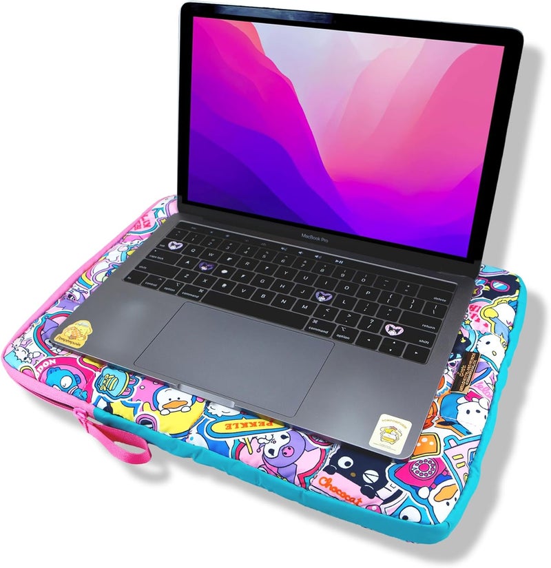 Sonix x Sanrio | Puffy Laptop Sleeve | 15-16 Inch, Quilted Pillow Puffer Laptop Carrying Case, Computer Sleeve | Hello Kitty & Friends Stickers - Image 2